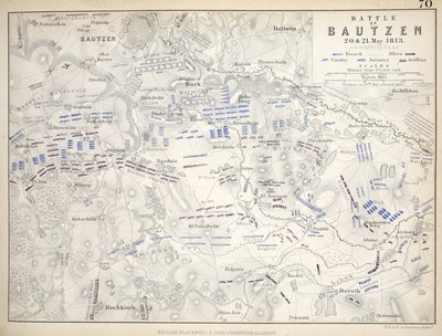 Map of the Battle of Bautzen, published by William Blackwood and Sons, Edinburgh and London, 1848 by Alexander Keith Johnston